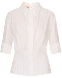 Marni - Pleated Short-Sleeve Shirt - Lyst