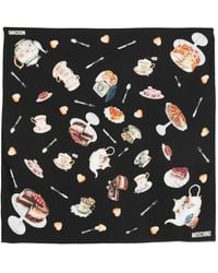 Moschino - Tea Time-Print Silk Scarf - Lyst