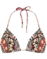 Agua Bendita - Lolita Floral-Print Embroidered Bikini Top - Lyst