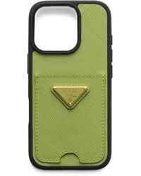 Prada - Saffiano Leather Iphone 16 Pro Case - Lyst