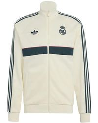 adidas - Real Madrid Logo-Embroidered Zip-Up Jacket - Lyst