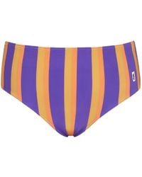 Saint Laurent - Striped Bikini Bottom - Lyst