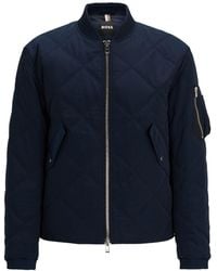 BOSS - Diamond-quilted Bomber Jacket - Lyst