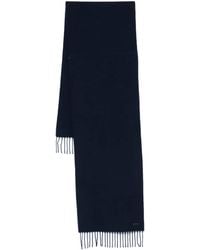 BOSS - Fringed Wool Scarf - Lyst