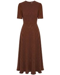 POST MERIDIEM - Rhinestone-Embellished Midi Dress - Lyst