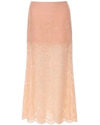 Rabanne - Lace-Panelled Scalloped-Hem Skirt - Lyst
