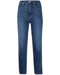 FRAME - Cropped-Jeans mit hohem Bund - Lyst