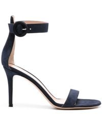 Gianvito Rossi - Ricca 95mm Suede Sandals - Lyst