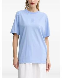 By Malene Birger - Embroidered Short-Sleeved T-Shirt - Lyst