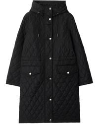 Burberry - Quilted Hooded Drawstring Coat - Lyst