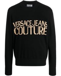 Versace - Pull en maille intarsia à col rond - Lyst