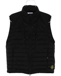 Stone Island - Gewatteerde Bodywarmer Met Hoge Hals - Lyst