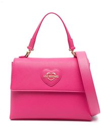 Love Moschino - Heart-Patch Logo-Lettering Tote Bag - Lyst
