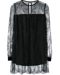 Saint Laurent - Lace-detail Layered Mini Dress - Lyst