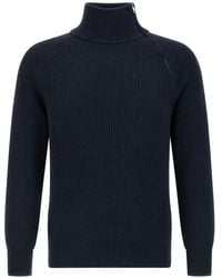 Riviera - Ribbed Zip Sweater - Lyst