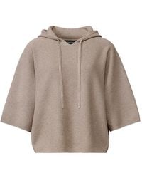 Fabiana Filippi - Drawstring-Fastening Elbow-Sleeve Hoodie - Lyst
