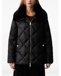 Fracomina - Diamond-Quilted Faux-Fur-Collar Jacket - Lyst