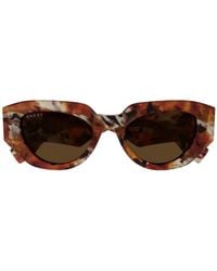 Gucci - Havana Round Sunglasses - Lyst