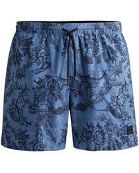 BOSS - Floral Recycled Polyester Swim Shorts - Lyst