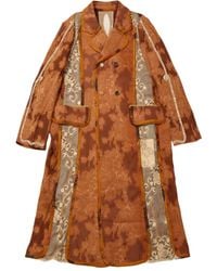 Commun's - Floral-Jacquard Double-Breasted Coat - Lyst
