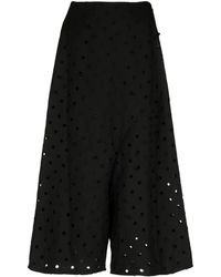 Y's Yohji Yamamoto - Polka Dot Gabardine Cropped Trousers - Lyst
