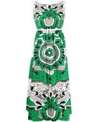 RED Valentino - Floral-Print Midi Dress - Lyst