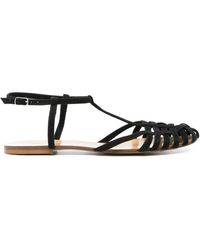 Anna F. - Caged Suede Sandals - Lyst