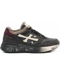 Premiata - Shearling-Lined Logo-Patch Sneakers - Lyst
