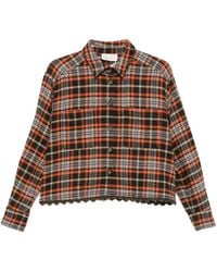 iBlues - Check-Pattern Scalloped-Edge Shirt - Lyst