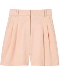 Another Tomorrow - Pleated Linen Shorts - Lyst