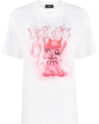 we11done - Monster-print Cotton T-shirt - Lyst