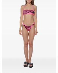 DSquared² - Logo-Print Bikini Top - Lyst