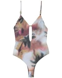 Patrizia Pepe - Maillot De Bain Imprimé À Découpes - Lyst
