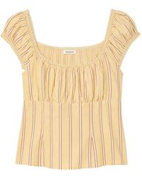 Reformation - Amouret Striped Lace-Trim Top - Lyst