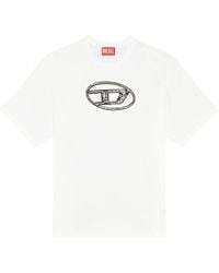 DIESEL - T-shirt en coton à logo imprimé - Lyst