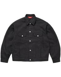 Supreme - Jacquard Logos Denim Trucker Jacket - Lyst