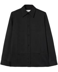 Jil Sander - Pointed-Collar Satin Shirt - Lyst