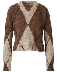 Altuzarra - Parish Argyle-Knit V-Neck Sweater - Lyst