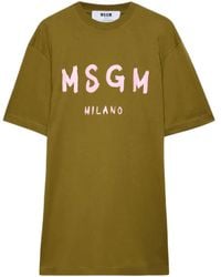 MSGM - Logo-print T-shirt Dress - Lyst