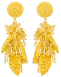 Oscar de la Renta - Raffia Tassel Bouquet Clip-On Earrings - Lyst
