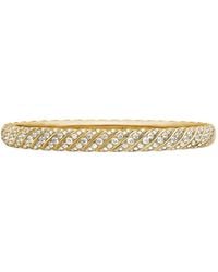 David Yurman - 18Kt Sculpted Cable Bangle Diamond Bracelet (6.2Mm) - Lyst