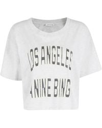 Anine Bing - T-Shirt Johnny À Coupe Crop - Lyst