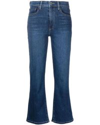 Le Jean - Flared Cropped-Leg Trousers - Lyst