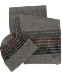 Barbour - Knitted Scarf And Beanie Set - Lyst