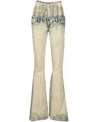 DIESEL - Lace-High-Waist Flared Jeans - Lyst
