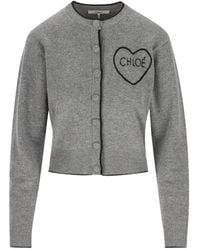 Chloé - Fitted Logo Cardigan - Lyst
