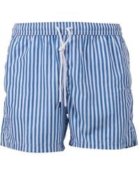 Fedeli - Striped-Pattern Swim Shorts - Lyst