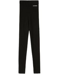 Jil Sander - Logo-Print High-Waist Leggings - Lyst