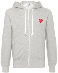 COMME DES GARÇONS PLAY - Logo Zipped Cotton Hoodie - Lyst