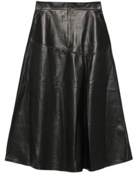 Pence - Leather A-Line Midi Skirt - Lyst